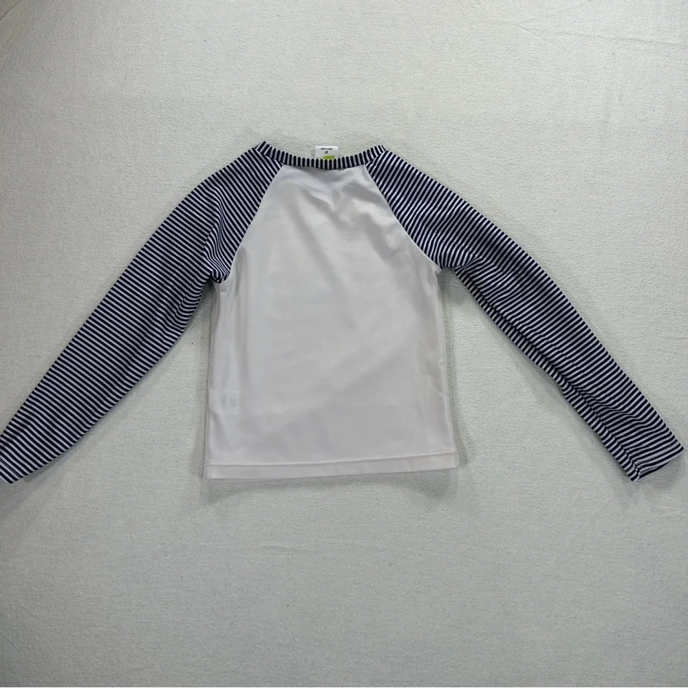 Crazy 8 Mermaid Girls Seim Surf Club Rashguard - White and Blue Sz 4T